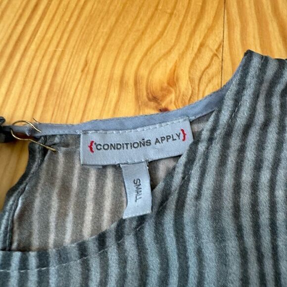 Anthropologie Conditions Apply Tiered Tiered Midi Dress Size Small Gray/Blue - Picture 4 of 11